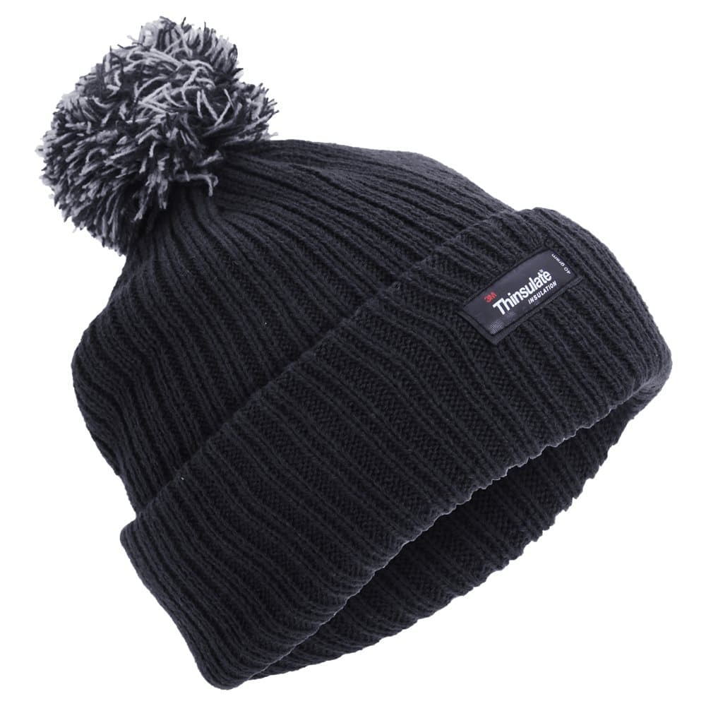 Childrens Girls Thinsulate Thermal Winter Beanie Hat With Pom Pom (3M 40g)