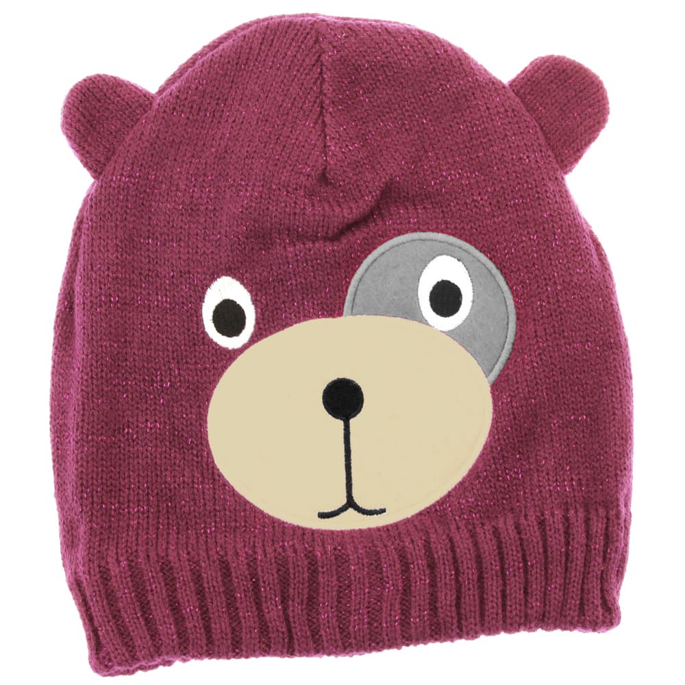 Childrens/Kids Girls Teddy Bear Design Winter/Ski Hat With Inner Lining