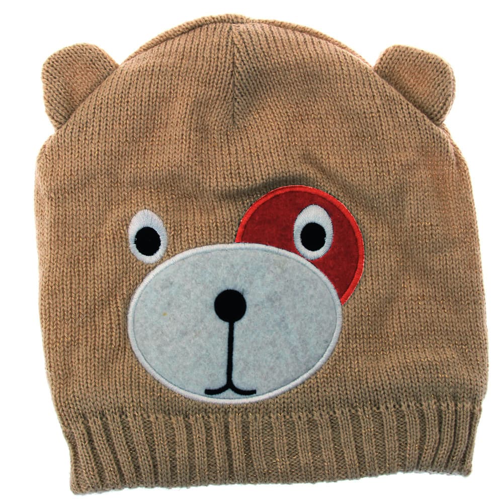 Childrens/Kids Girls Teddy Bear Design Winter/Ski Hat With Inner Lining