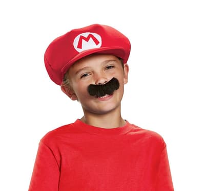 Super Mario Utklädning Keps och mustasch