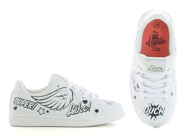 Sneaker låg, Vit med tryck, Disney Soy Luna