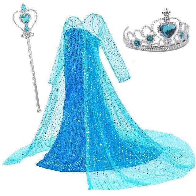 Frost Elsa Anna, klänning accessoarer barn strl.6