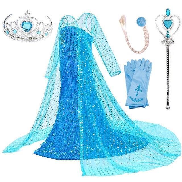 Frost Elsa Anna, klänning accessoarer barn strl.10