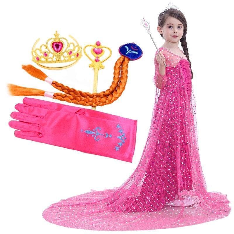 Frost Elsa Anna, klänning accessoarer barn strl.8
