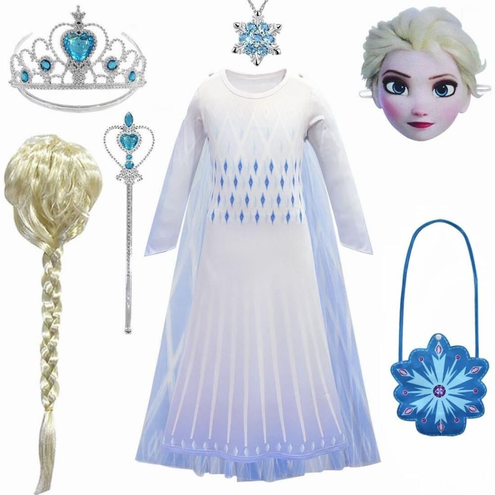 Frost Elsa Anna, klänning accessoarer barn strl.110