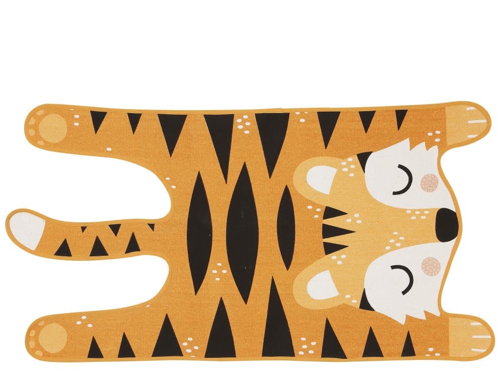 Teppe Magic Forest, Theo Tiger, Bomull, 62 x 120 cm, Svart/Hvit, Södahl