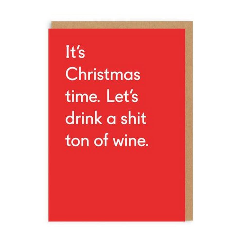 Ohh Deer Shit Ton Of Wine Christmas Card
