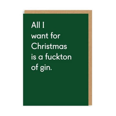 Ohh Deer Fuckton Of Gin Christmas Card