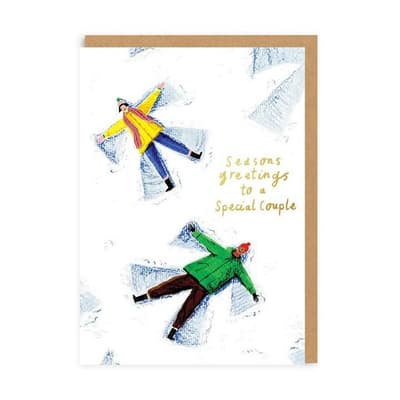 Ohh Deer Snow Angels Special Couple Christmas Card
