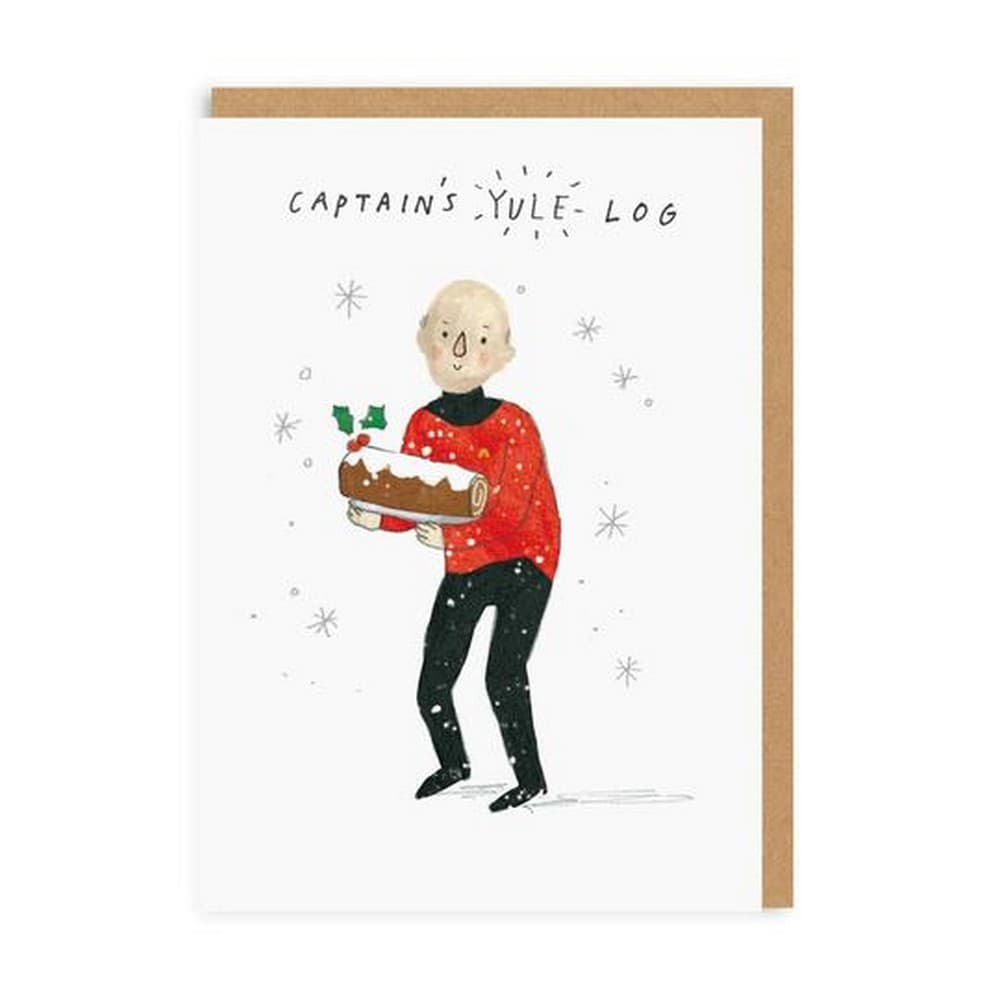 Ohh Deer Captains Yule Log Christmas Card