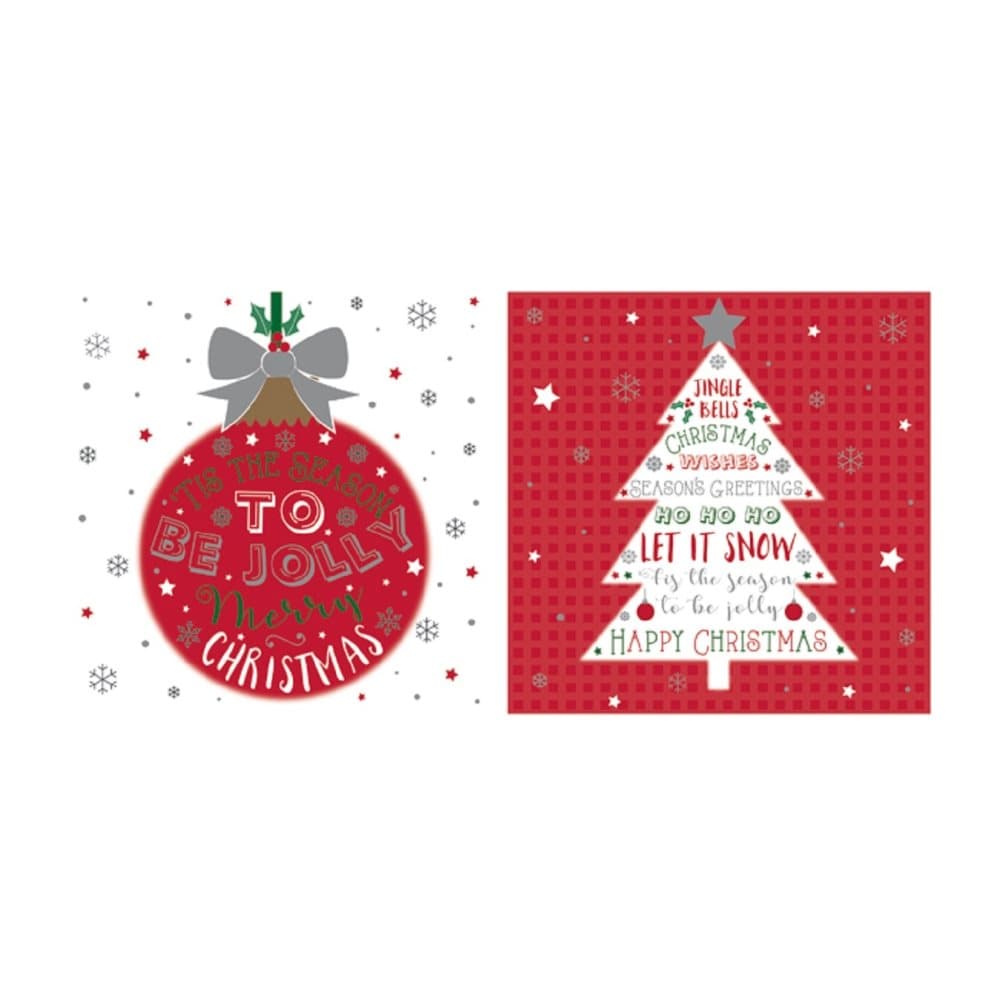 Eurowrap Christmas Acetate Cards With Bauble Tree Designs (Box With 24 Packs Of 12 Greetings Cards)