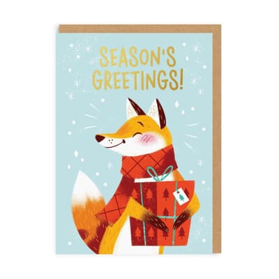 Ohh Deer Seasons Greetings Fox Christmas Greeting Card