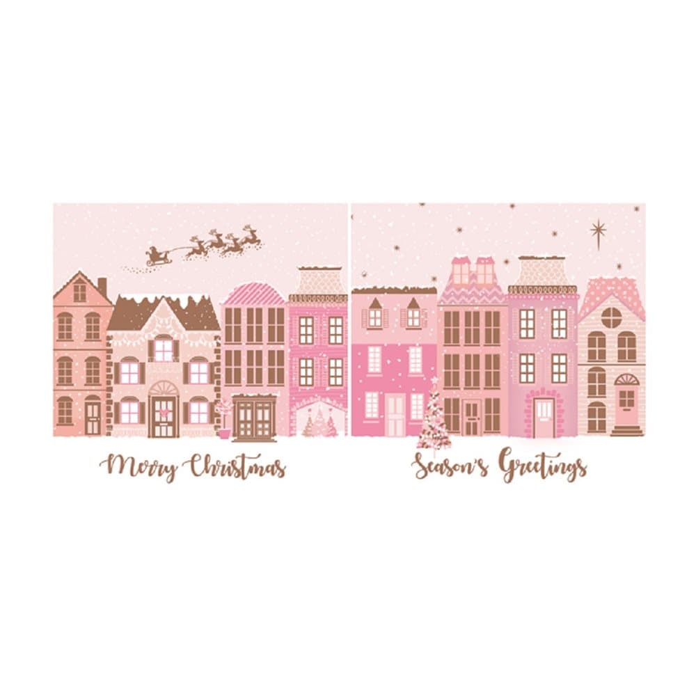 Eurowrap Christmas Pink Home Acetate Cards (Box With 24 Packs Of 12 Greetings Cards)