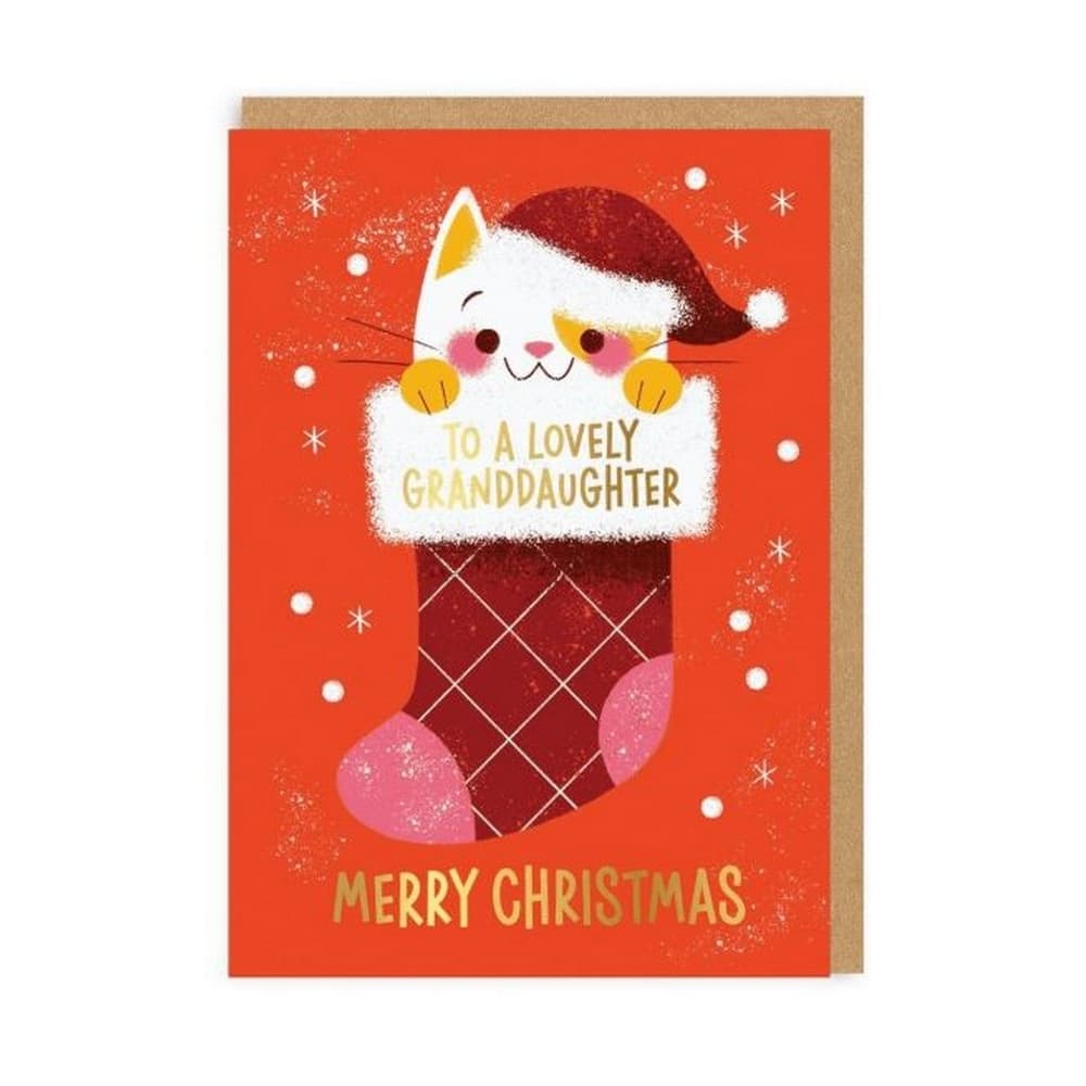 Ohh Deer Christmas Kitten Granddaughter Card