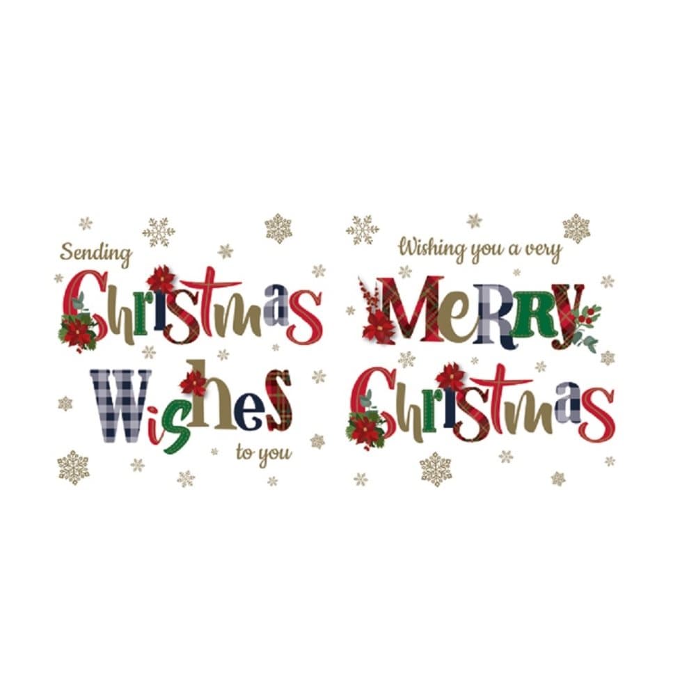 Eurowrap Christmas Acetate Cards With Xmas Text Designs (Box With 24 Packs Of 12 Greetings Cards)