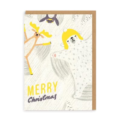 Ohh Deer Merry Christmas Snow Angels Greeting Card