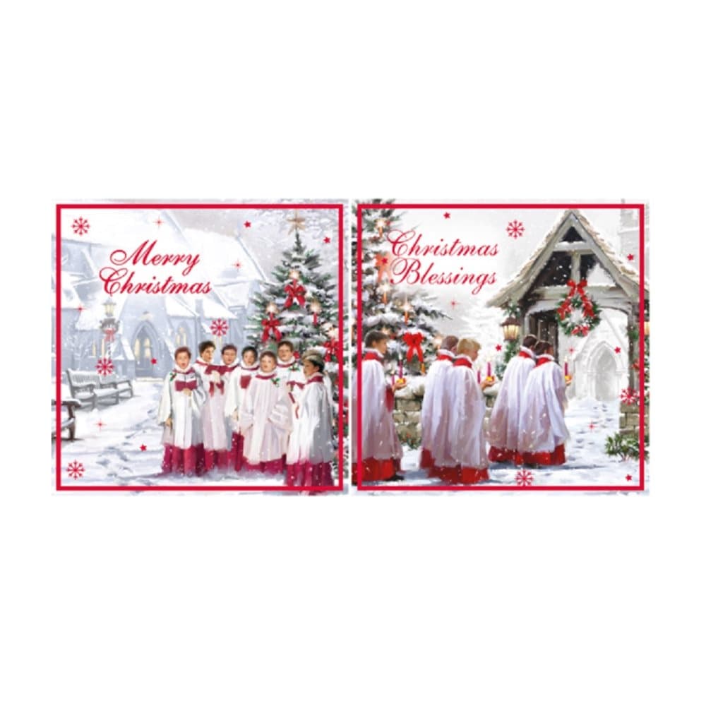 Eurowrap Christmas Acetate Cards With Choir Designs (Box With 24 Packs Of 12 Greetings Cards)