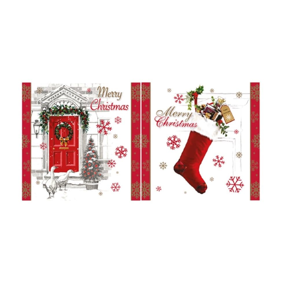Eurowrap Christmas Stocking Acetate Cards (Box With 24 Packs Of 12 Greetings Cards)
