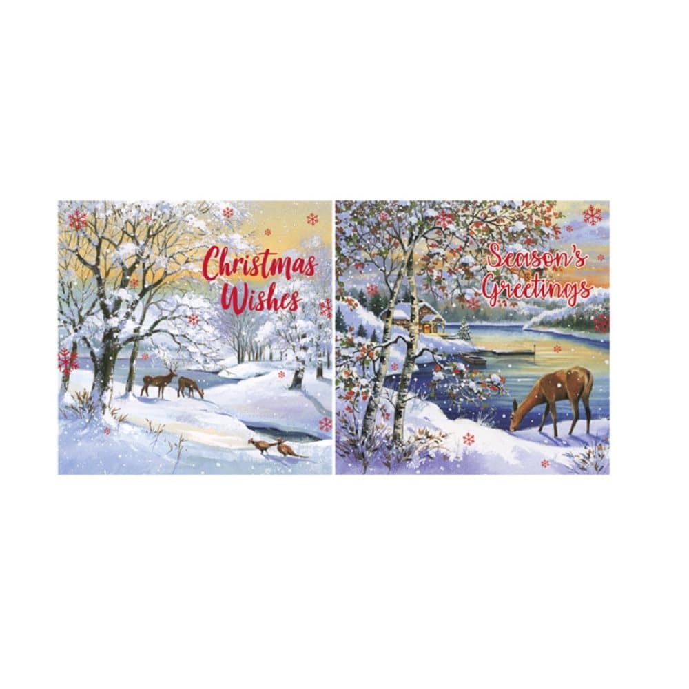 Eurowrap Christmas Woodland Acetate Cards (Box With 24 Packs Of 12 Greetings Cards)