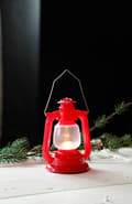 Miniatyrbild 3 av 5: Lykta Röd LED med handtag. Batteridrivet