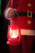 Miniatyrbild 5 av 5: Lykta Röd LED med handtag. Batteridrivet