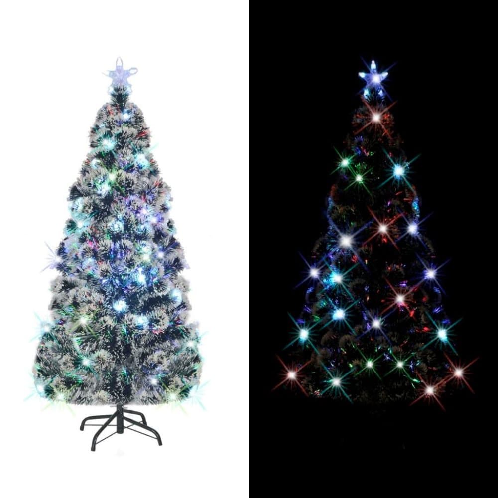 vidaXL kunstigt juletræ med fod/LED 210 cm 280 grene