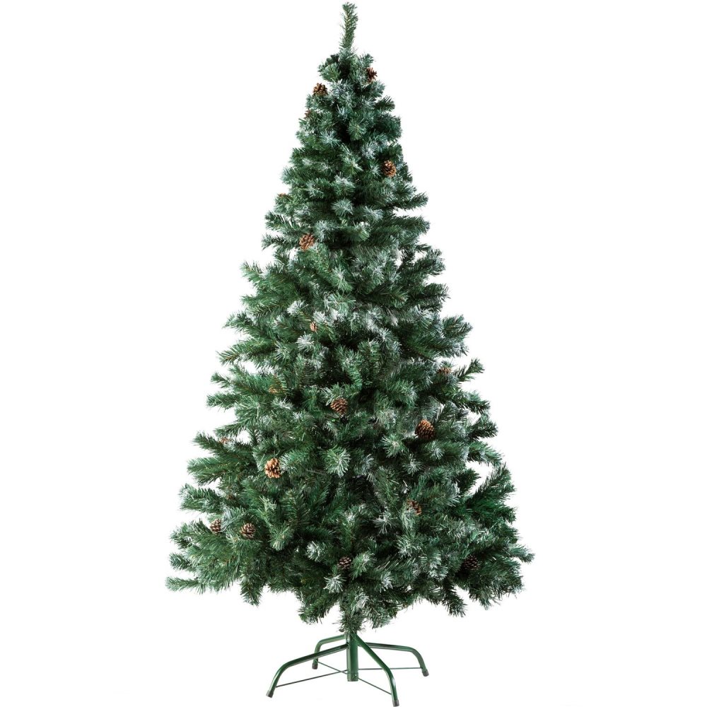 Julgran Plast 180 cm, 705 spetsar och kottar grön Hobby & Fest