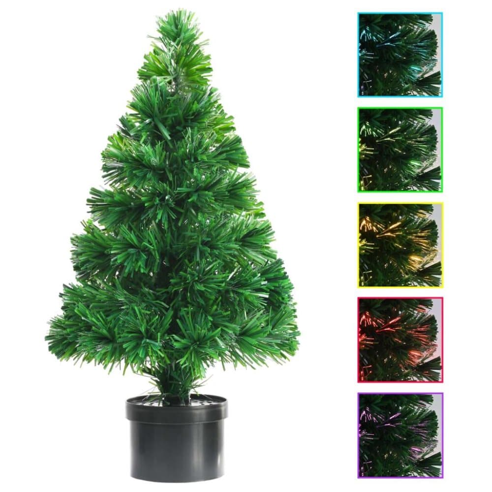 vidaXL Kunstig juletre fiberoptikk 64 cm grønn