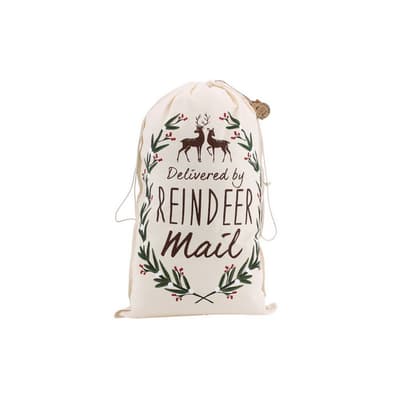 CGB Giftware Christmas Delivered By Reindeer Mail Sack