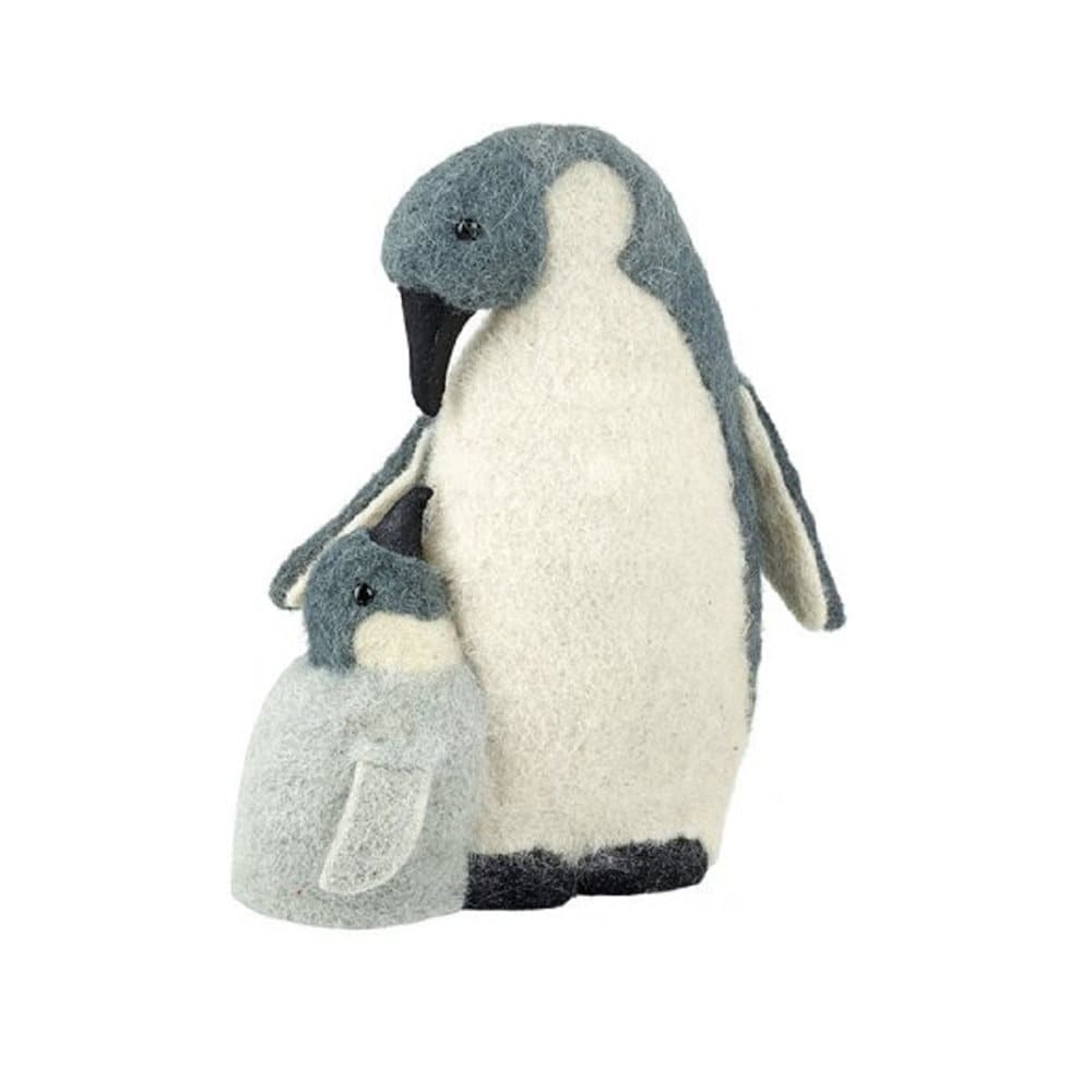Fabric Penguin Mum And Baby Christmas Decoration