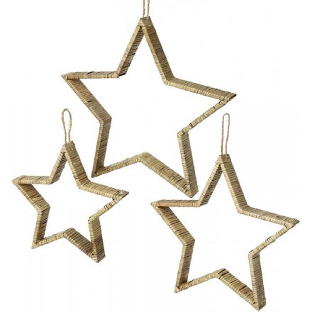 Bamboo Rattan Hanging Star Set