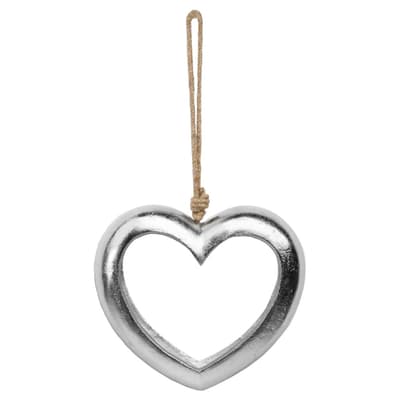 Hill Interiors Casted Silver Cut Out Heart Decoration