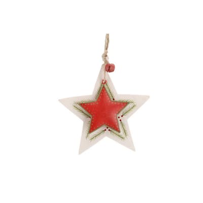 CGB Giftware Christmas Wood and Metal Star Hanging Decoration