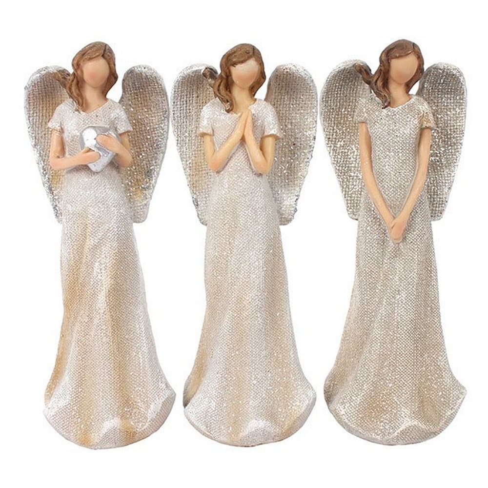 Something Different Trio of Small Glitter Angels Ornament