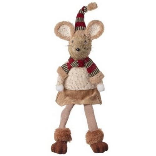 Fabric Christmas Mouse Ornament