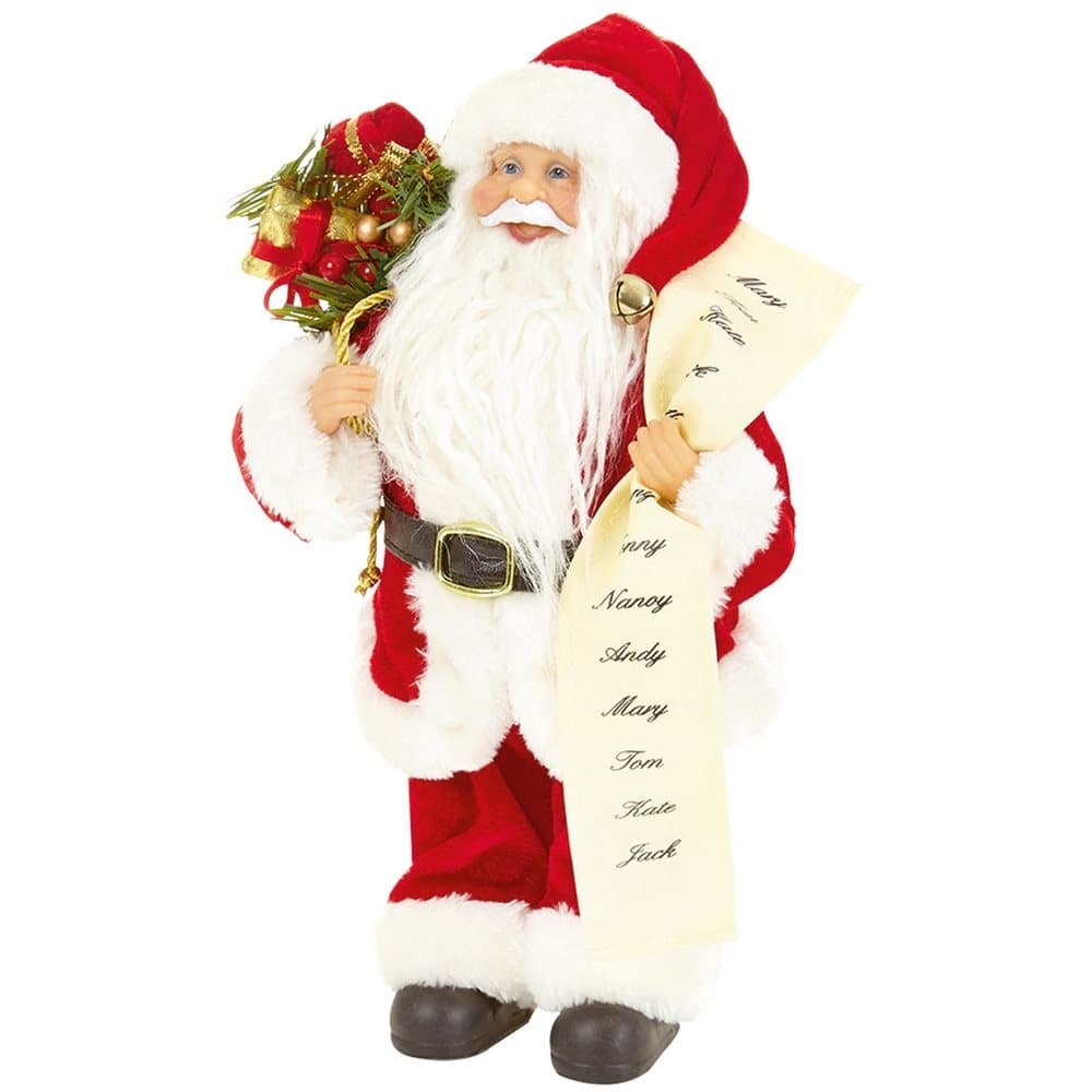 Christmas Shop Standing Santa With List Decoration