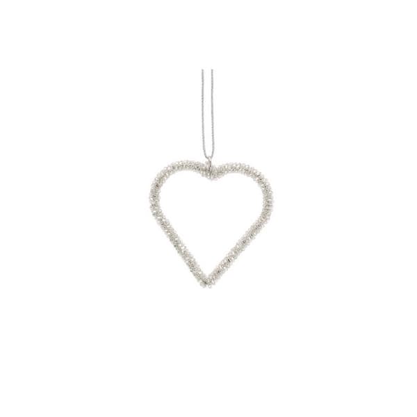 CGB Giftware Christmas Small Glitter Crystal Heart Hanging Decoration