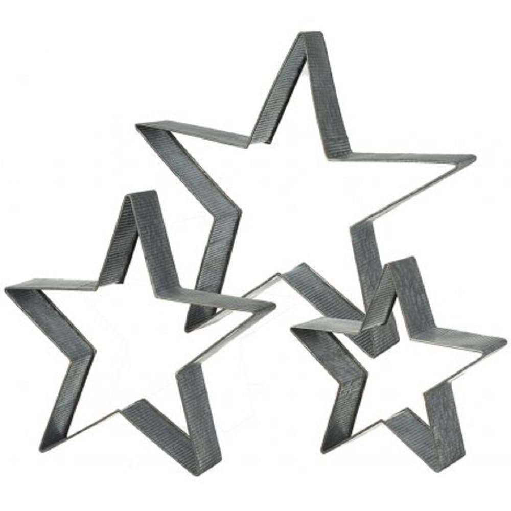 Metal Cut Out Stars (Set of 3)