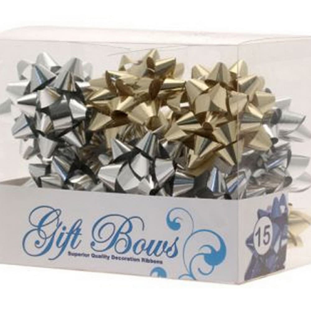 Apac Metallic Galaxy Gift Bows - 15 Pack