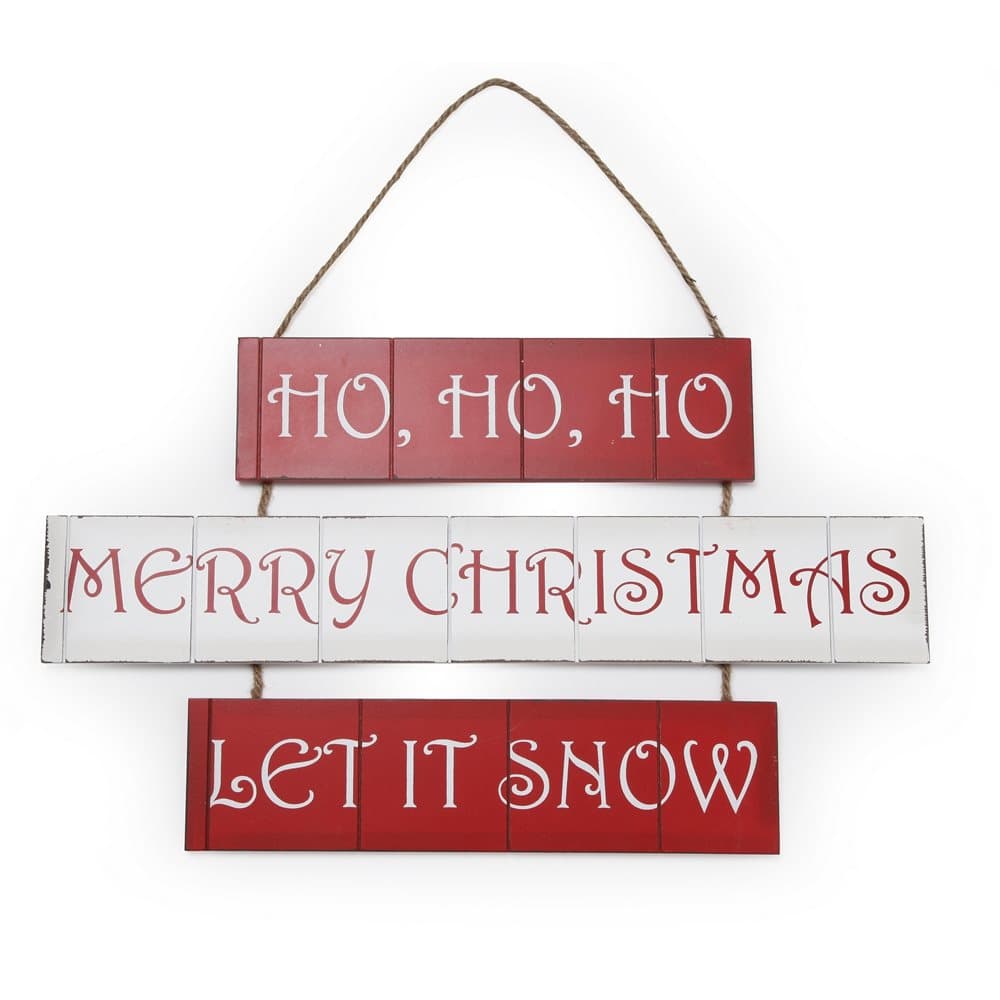 Christmas Shop Ho Ho Ho/Merry Christmas/Let It Snow Triple Hanging Sign