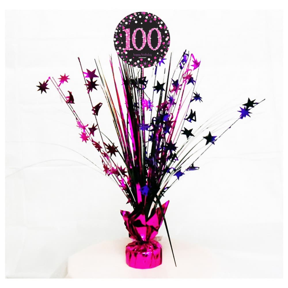 Amscan Sparkling Pink Celebration 100th Birthday Centrepiece Spray