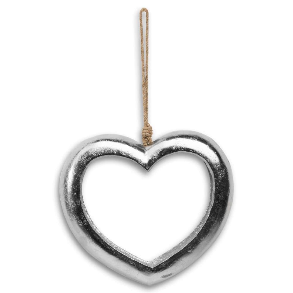 Hill Interiors Casted Silver Cut Out Heart Decoration