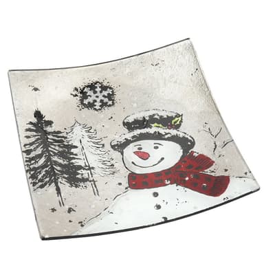CGB Giftware Christmas Snowman Square Plate