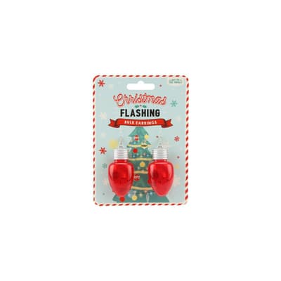 CGB Giftware Joy to the World Christmas Flashing Bulb Earrings