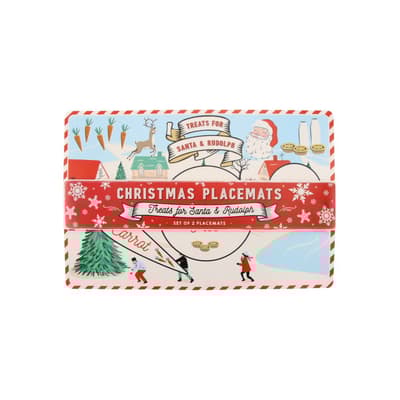 CGB Giftware Joy to the World Christmas Santa and Rudolph Placemats (Pack of 2)