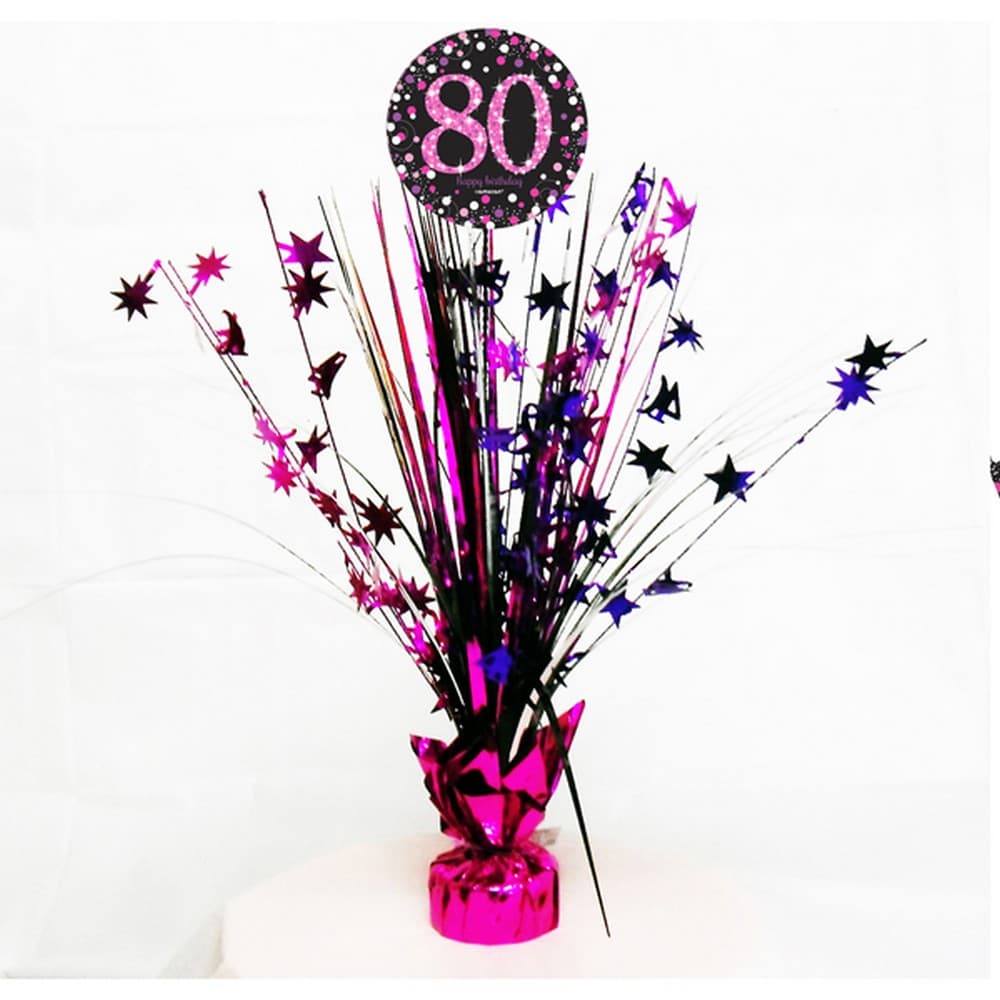 Amscan Sparkling Pink Celebration 80th Birthday Centrepiece Spray