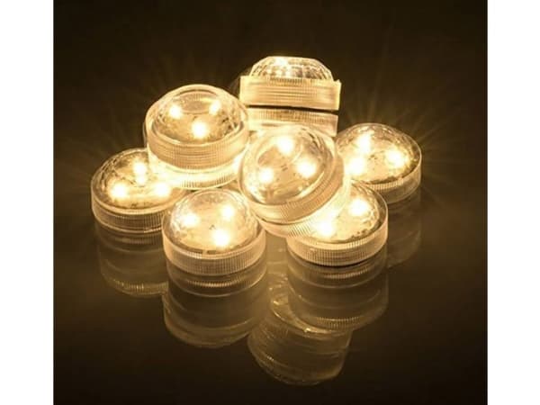 Hellum 523102 LED-fyrfadslys Sæt med 2 stk. Hvid (Ø x H) 3 cm x 2.5 cm