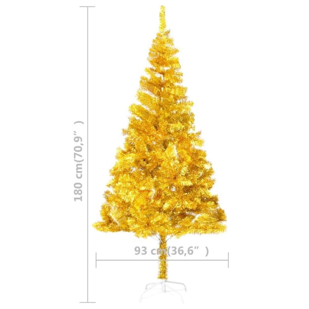 Vidaxl Kunstigt Juletrae Med Fod 180 Cm Pet Guldfarvet Cdon