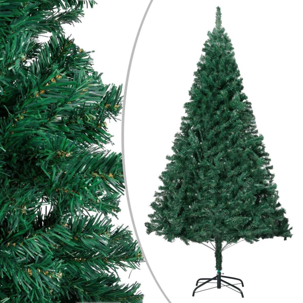 vidaXL kunstigt juletræ med tykke grene 210 cm PVC grøn
