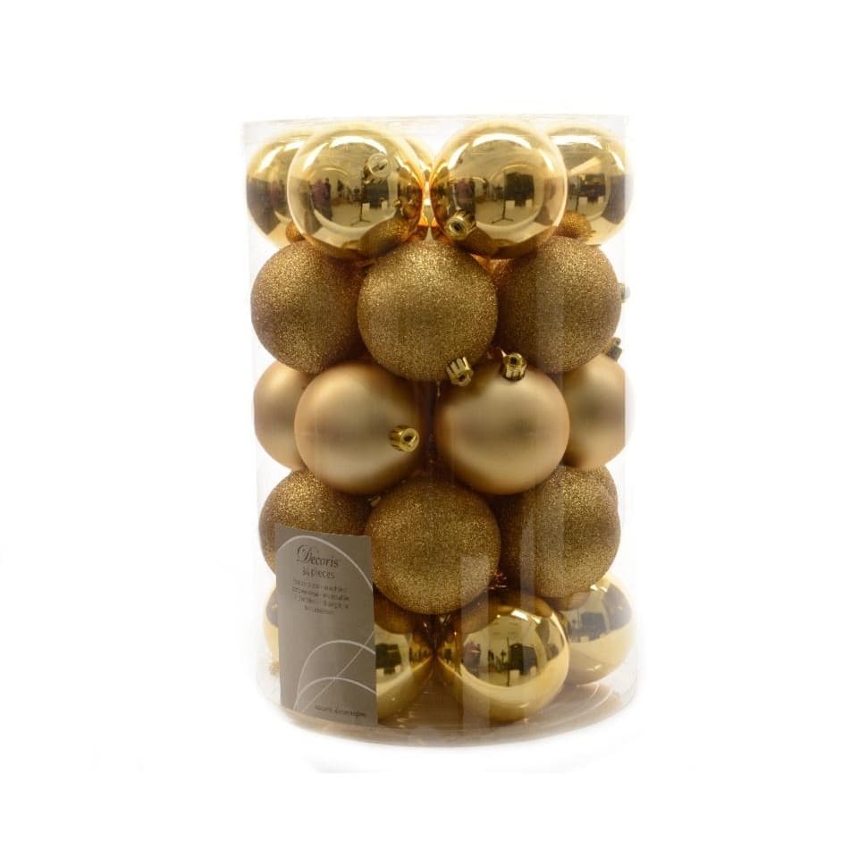 Kaemingk Plain Shatterproof Baubles (Pack of 34)